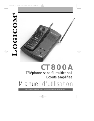 Manuel du propriétaire | Logicom CT 800A Manuel utilisateur | Fixfr