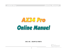 AOpen AX34PRO Manuel utilisateur