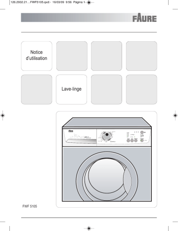 Manuel du propriétaire | Faure FWF5105 Lave-linge Manuel utilisateur | Fixfr