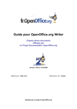 OPEN OFFICE OpenOffice Writer Manuel utilisateur