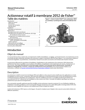 Fisher Actionneur rotatif à membrane 2052 de ( 2052 Diaphragm Rotary Actuator) Manuel du propriétaire | Fixfr