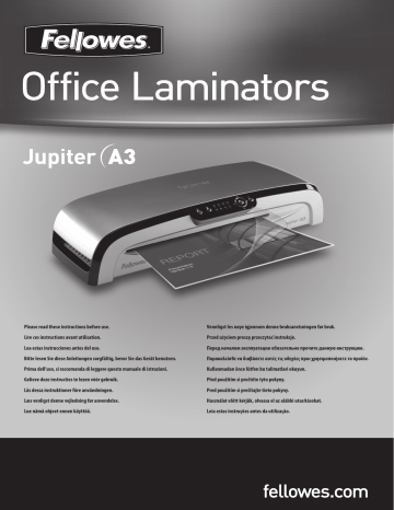 Manuel du propriétaire | Fellowes JUPITER A3 Manuel utilisateur | Fixfr