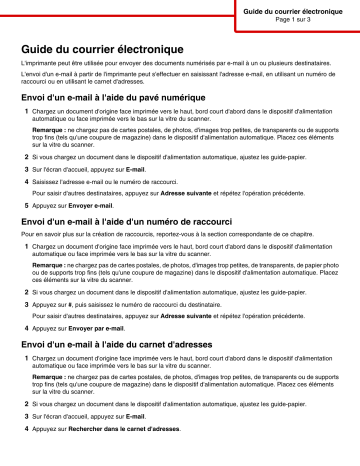 Manuel du propriétaire | Lexmark X945E Manuel utilisateur | Fixfr