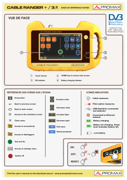 Promax CABLE RANGER 3.1 Hybrid DOCSIS 3.1 / HFC touchscreen analyzer Manuel utilisateur