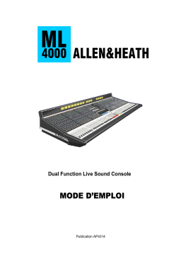 ALLEN & HEATH ML4000 Manuel utilisateur