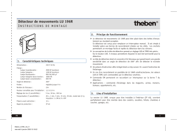 Manuel du propriétaire | THEBEN LU 196R Manuel utilisateur | Fixfr