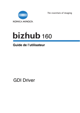 Konica Minolta BIZHUB 160 GDI Manuel utilisateur