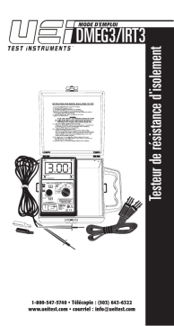 UEi IRT3 Analog Insulation Tester Manuel du propriétaire