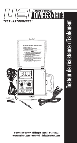 UEi IRT3 Analog Insulation Tester Manuel du propriétaire | Fixfr