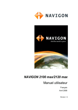 Navigon 2100 MAX Manuel utilisateur
