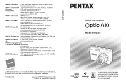 Pentax Série Optio A10 Manuel utilisateur