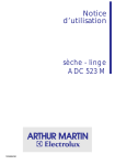 Arthur Martin-Electrolux ADC 523 M S&egrave;che-linge Manuel utilisateur