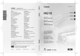 Canon HG10 Manuel utilisateur