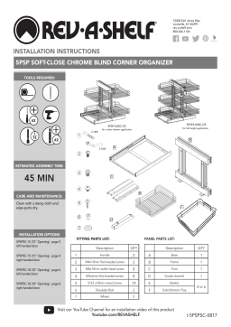 Rev-A-Shelf 5PSP3-18SC-CR 18 in. Corner Cabinet Pull-Out Chrome 3-Tier Wire Basket Organizer with Soft-Close Slides Guide d'installation