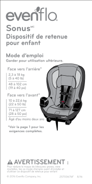 Evenflo Sonus Car Seat Manuel utilisateur