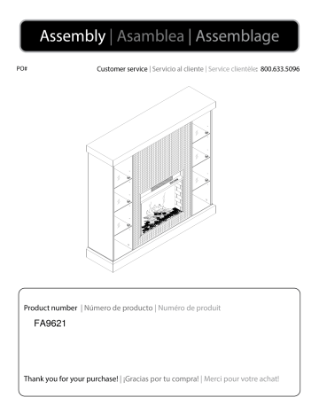 HD685120 | HD685137 | Southern Enterprises Bekston 55 in. Mosaic Tiled Curio Electric Fireplace in White Guide d'installation | Fixfr