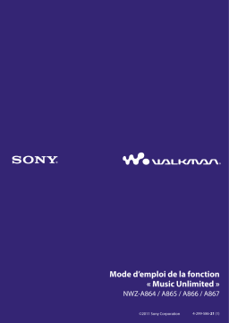 Sony NWZ-A864 Manuel utilisateur