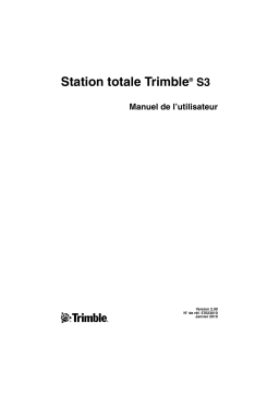 TRIMBLE S3 TOTAL STATION 2.00 Manuel utilisateur
