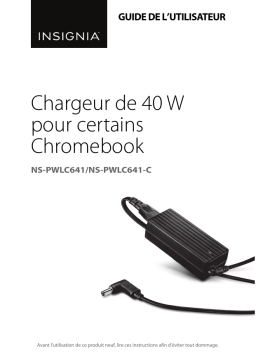 Insignia NS-PWLC641 Battery Charger for Acer, HP and Samsung Chromebooks Mode d'emploi