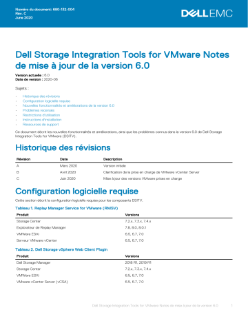 Storage SCv2000 | Storage SC7020 | Storage SC7020F | Compellent SC4020 | Storage SCv3020 | Storage SC5020 | Storage SC5020F | Storage SC8000 | Dell Storage Manager storage software Manuel du propriétaire | Fixfr