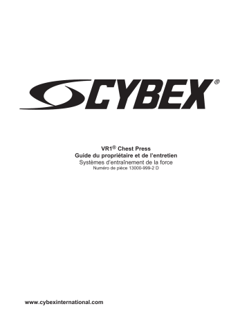 Manuel du propriétaire | Cybex International 13000 CHEST PRESS Manuel utilisateur | Fixfr