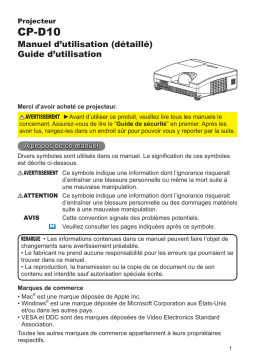 Hitachi CP-D10 Manuel utilisateur