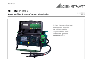 Mode d'emploi | Gossen MetraWatt METRISO PRIME+ Operating instrustions | Fixfr