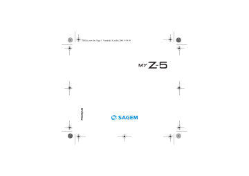 Manuel du propriétaire | Sagem MYZ5 Manuel utilisateur | Fixfr