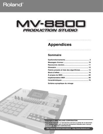 Manuel du propriétaire | Roland MV-8800 Manuel utilisateur | Fixfr