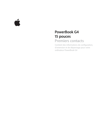 Manuel du propriétaire | Apple PowerBook G4 15-inch Manuel utilisateur | Fixfr
