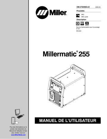 MK308641N | Manuel du propriétaire | Miller MILLERMATIC 255 Manuel utilisateur | Fixfr