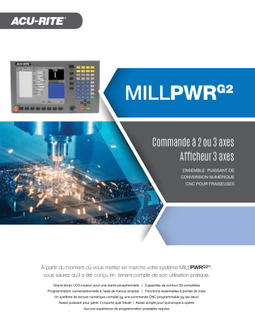 ACU-RITE MILLPWR G2 Product Flyer, French Manuel utilisateur | Fixfr