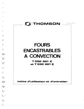 Manuel du propriétaire | Thomson T59266E Manuel utilisateur | Fixfr