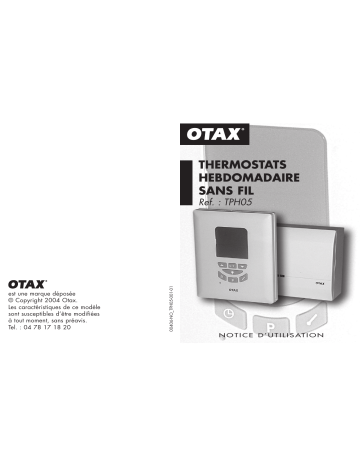 Manuel du propriétaire | OTAX TPH05 Thermostat Manuel utilisateur | Fixfr