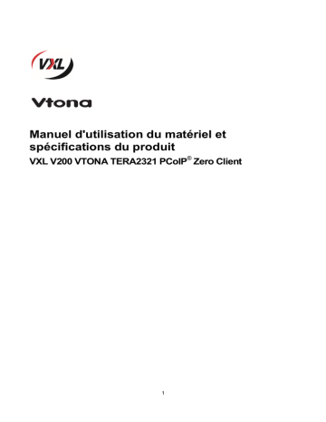 Vxl Vtona V200, V200-PE and V240 Series Mode d'emploi | Fixfr