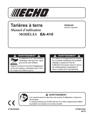 Manuel du propriétaire | Echo EA-410 Manuel utilisateur | Fixfr