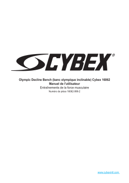 Cybex International 16062 OLYMPIC DECLINE BENCH Manuel utilisateur
