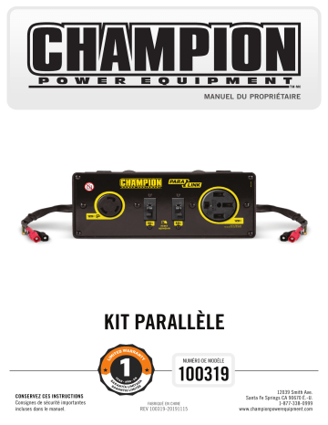 Champion Power Equipment 100319 Manuel utilisateur | Fixfr