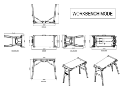 Dura Corp Dura4in1 DuraBench 4-in-1 2.62 ft. x 3 ft. x 1.6 ft. Work Platform 500 lbs. spécification