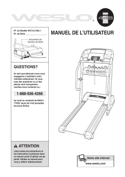 Weslo 445i Treadmill Manuel utilisateur