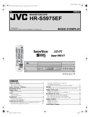 Manuel du propriétaire | JVC HR-S5975EF Manuel utilisateur | Fixfr