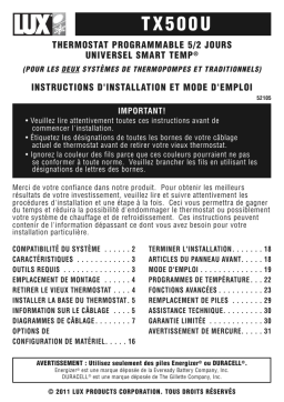 Lux Products TX500U Manuel du propriétaire