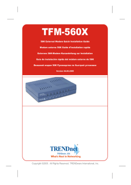 Trendnet TFM-560X 56K External Data/Fax/TAM Modem Manuel utilisateur