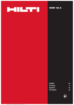 Hilti WSR 18-A Manuel utilisateur