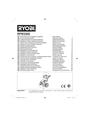 Manuel du propriétaire | Ryobi RPW-2400 Manuel utilisateur | Fixfr