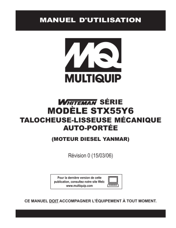 Mode d'emploi | MQ Multiquip STX55Y6 Manuel utilisateur | Fixfr