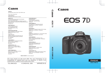 Canon EOS 7D Mode d'emploi | Fixfr