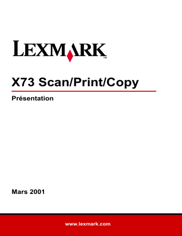 Manuel du propriétaire | Lexmark X73 Manuel utilisateur | Fixfr