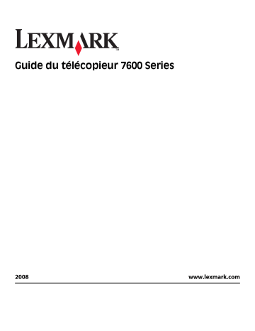 Manuel du propriétaire | Lexmark X7675 Manuel utilisateur | Fixfr