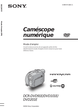 Sony DCR DVD91E Mode d'emploi